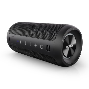 Niceboy Orion - LED Głośnik bezprzewodowy z mikrofonem 24W/2200 mAh IPX7 czarny