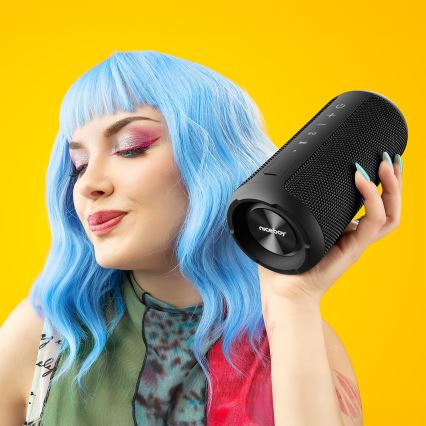 Niceboy Orion - LED Głośnik bezprzewodowy z mikrofonem 24W/2200 mAh IPX7 czarny