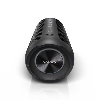 Niceboy Orion - LED Głośnik bezprzewodowy z mikrofonem 24W/2200 mAh IPX7 czarny
