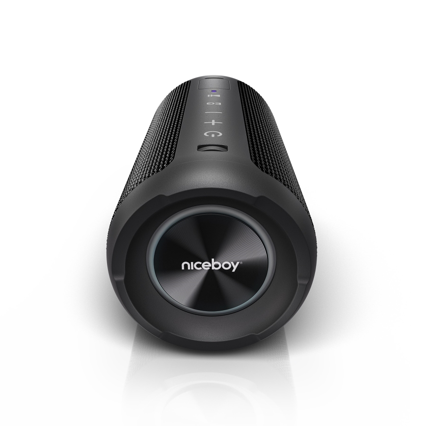 Niceboy Orion - LED Głośnik bezprzewodowy z mikrofonem 24W/2200 mAh IPX7 czarny