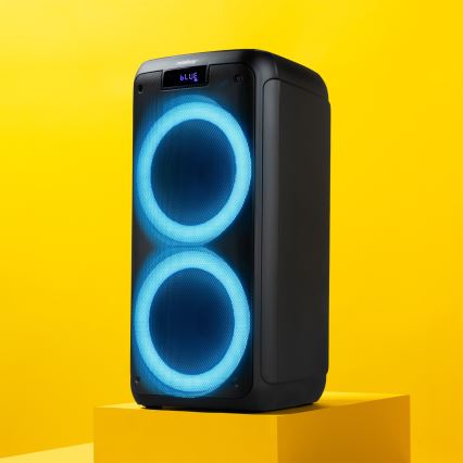 Niceboy PARTY Boss 2 - LED Głośnik bezprzewodowy z mikrofonem i power bankiem funkcja 200W/4500 mAh + Pilot zdalnego sterowania