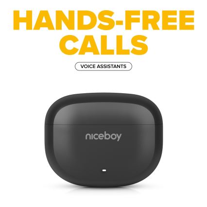 Niceboy Pins 4 - Bezprzewodowe słuchawki z ANC 400 mAh + 2x 50 mAh IPX4 czarne