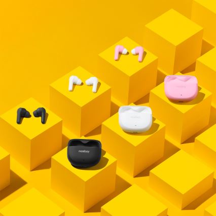 Niceboy Pins 4 - Bezprzewodowe słuchawki z ANC 400 mAh + 2x 50 mAh IPX4 różowe