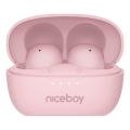 Niceboy Podsie 4 POP - Bezprzewodowe słuchawki 400 mAh + 2×40 mAh IPX4 różowe