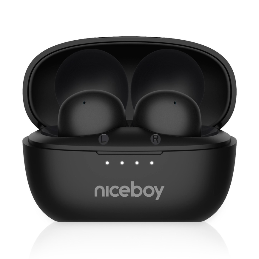 Niceboy Podsie 4 POP - Słuchawki bezprzewodowe 400 mAh + 2x 40 mAh IPX4 czarny