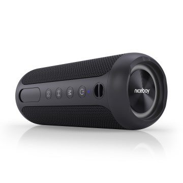 Niceboy Polaris - LED Głośnik bezprzewodowy z mikrofonem 30W/4000 mAh IPX7 czarny