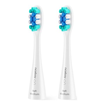Niceboy - ZESTAW 2x Głowica zamienna Medium do szczoteczki do zębów ION Sonic i SmartSonic biała
