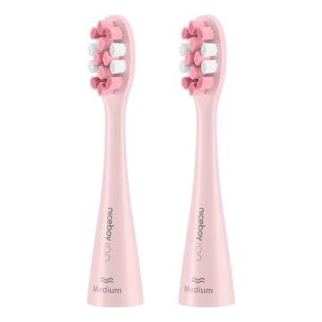 Niceboy - ZESTAW 2x Głowica zamienna Medium do szczoteczki do zębów ION Sonic i SmartSonic różowa