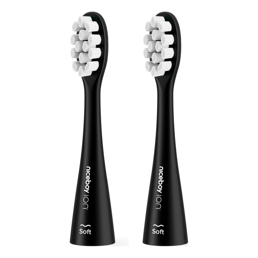 Niceboy - ZESTAW 2x Głowica zamienna Soft do szczoteczki do zębów ION Sonic i SmartSonic czarna