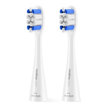 Niceboy - ZESTAW 2x Głowica zamienna Ultrasoft do szczoteczki do zębów dla dzieci ION Sonic biała