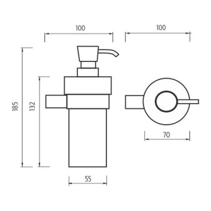 NIMCO BR 11031KN-26 - Dozownik mydła ścienny BORMO 300 mat. biały/chrom błyszczący