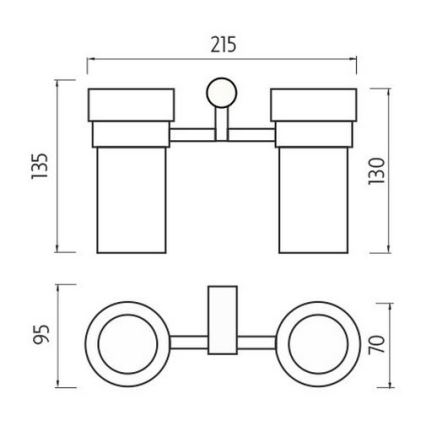 NIMCO BR 11058DW-26 - Uchwyt ścienny na szczoteczki do zębów BORMO matowe szkło/błyszczący chrom