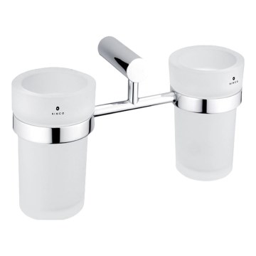 NIMCO BR 11058DW-26 - Uchwyt ścienny na szczoteczki do zębów BORMO matowe szkło/błyszczący chrom