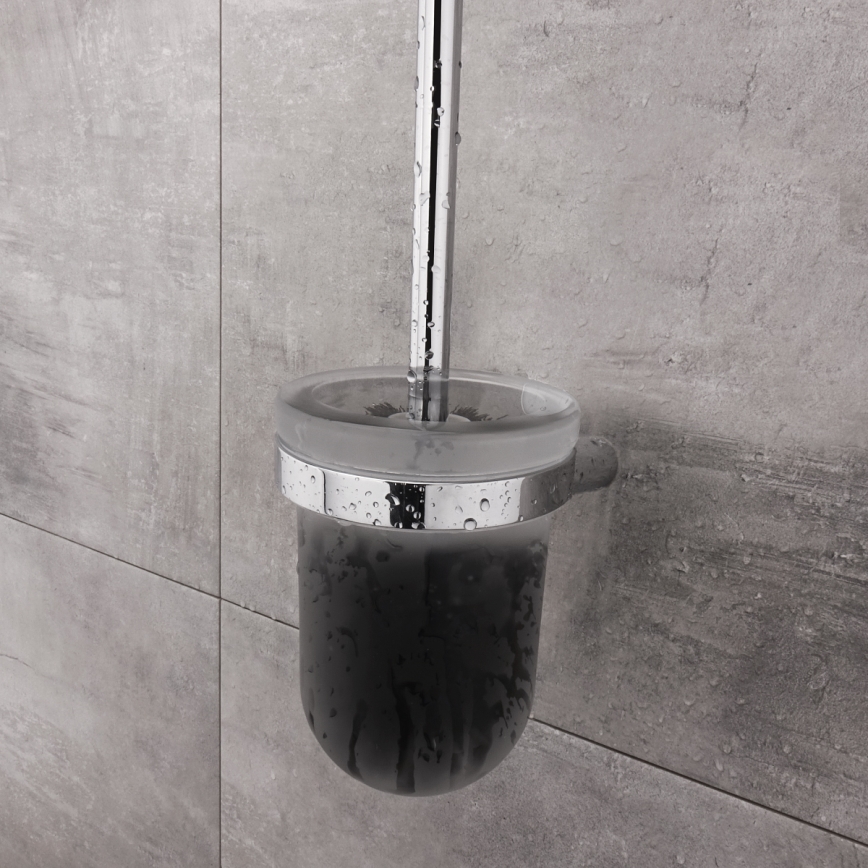 NIMCO BR 11094WN-26 - Szczotka toaletowa montowana na ścianie BORMO matowy szkło/chrom błyszczący