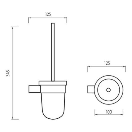NIMCO BR 11094WN-26 - Szczotka toaletowa montowana na ścianie BORMO matowy szkło/chrom błyszczący