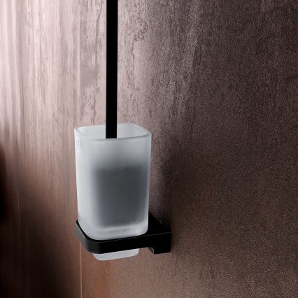 NIMCO MAC 29094CN-90 - Szczotka toaletowa montowana na ścianie MAYA matowe szkło/matowy czarny