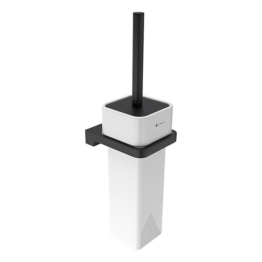 NIMCO MAC 29094K-90 - Szczotka toaletowa montowana na ścianie MAYA biała/matowy czarny