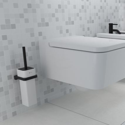 NIMCO MAC 29094K-90 - Szczotka toaletowa montowana na ścianie MAYA biała/matowy czarny