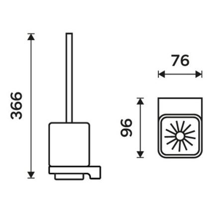 NIMCO MAC 29094KN-90 - Szczotka toaletowa montowana na ścianie MAYA biała/matowy czarny