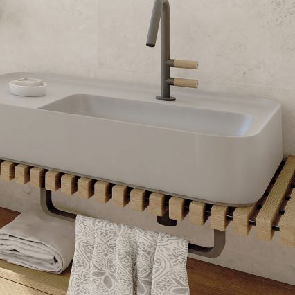 NIMCO NKC 30035-90 - Ścienny wieszak na ręcznik NIKAU 39 cm matowy czarny