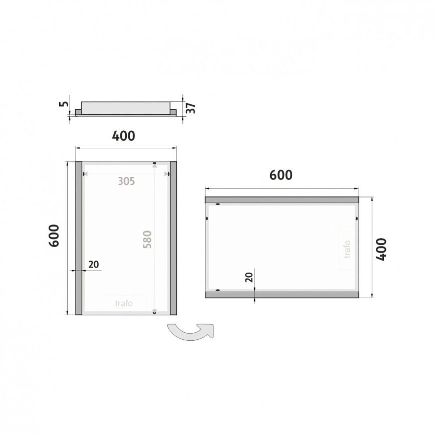 NIMCO ZP 11000 - LED Łazienkowe podświetlane lustro LED/18W/230V 6500K 60x40 cm IP44