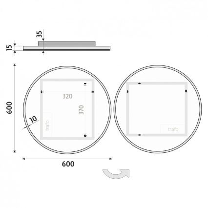 NIMCO ZP 26000R - Lustro łazienkowe z podświetleniem LED/26W/230V 6500K Ø 60 cm IP44