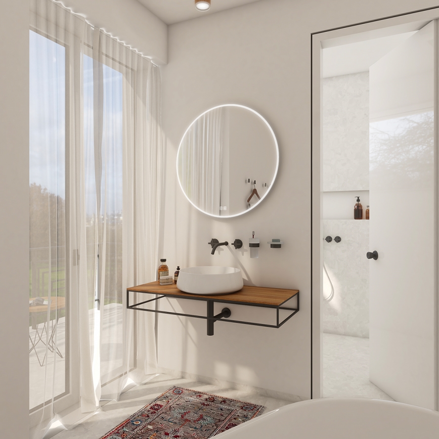 NIMCO ZP 26000RVX - LED ściemnialne łazienkowe lustro z podświetleniem LED/26W/230V 3000–6500K śr. 60 cm IP44