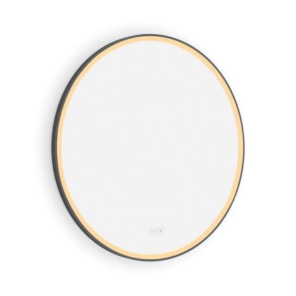 NIMCO ZPC 28000RVX-90 - LED Ściemnialne podświetlane lustro łazienkowe LED/26W/230V 3000-6500K śr. 60 cm matowy czarny IP44