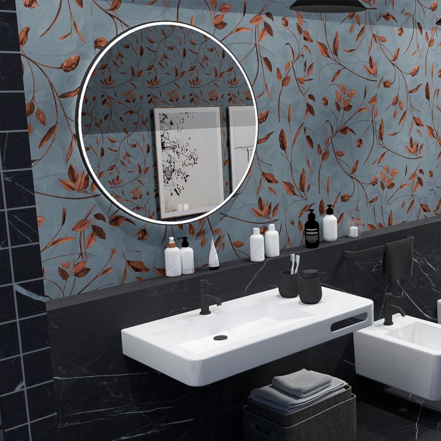 NIMCO ZPC 28001RVX-90 - ściemnialne lustro łazienkowe z podświetleniem LED/33W/230V 3000-6500K śr. 70 cm czarny mat IP44