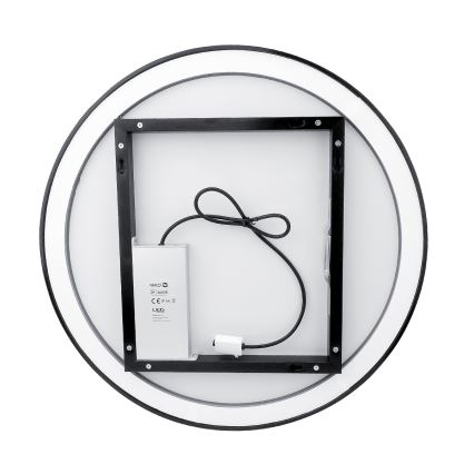 NIMCO ZPC 28001RVX-90 - ściemnialne lustro łazienkowe z podświetleniem LED/33W/230V 3000-6500K śr. 70 cm czarny mat IP44