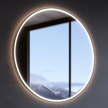 NIMCO ZPC 28001RVX-90 - ściemnialne lustro łazienkowe z podświetleniem LED/33W/230V 3000-6500K śr. 70 cm czarny mat IP44