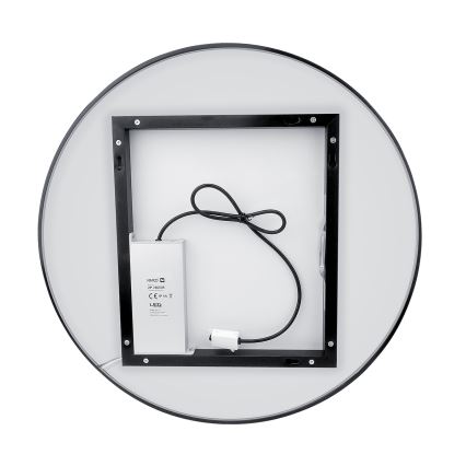 NIMCO ZPC 31001RVX-90 - LED Ściemnialne podświetlane lustro łazienkowe LED/22W/230V 3000-6500K śr. 70 cm matowy czarny IP44