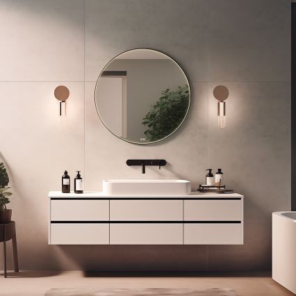 NIMCO ZPC 31001RVX-90 - ściemnialne podświetlane lustro łazienkowe LED, 22W/230V, 3000-6500K, średnica 70 cm, czarny mat, IP44