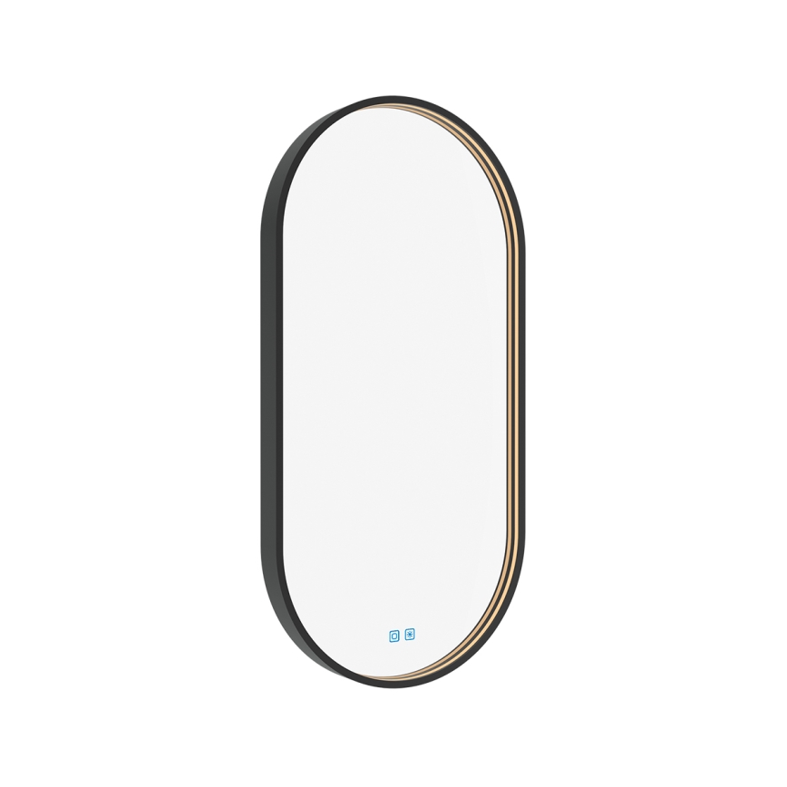 NIMCO ZPC 32002LVX-90 - ściemnialne lustro łazienkowe z podświetleniem LED/25W/230V 3000-6500K 80x40 cm matowa czerń IP44