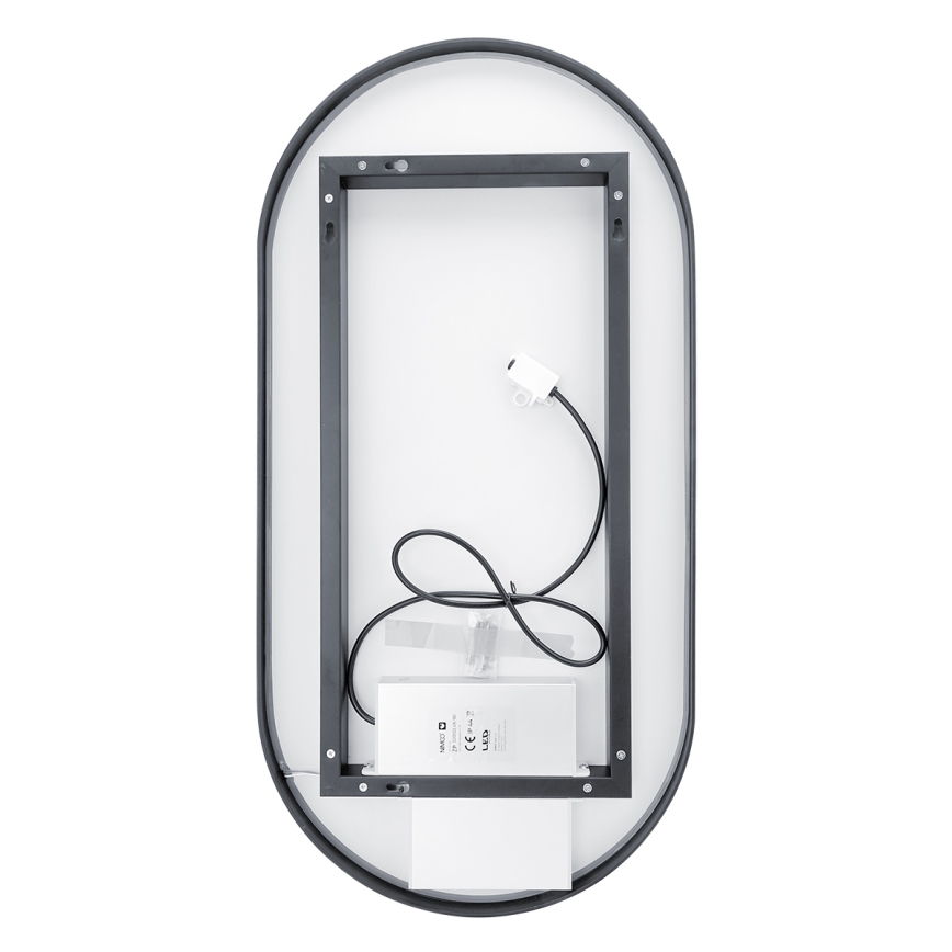 NIMCO ZPC 32002LVX-90 - ściemnialne lustro łazienkowe z podświetleniem LED/25W/230V 3000-6500K 80x40 cm matowa czerń IP44