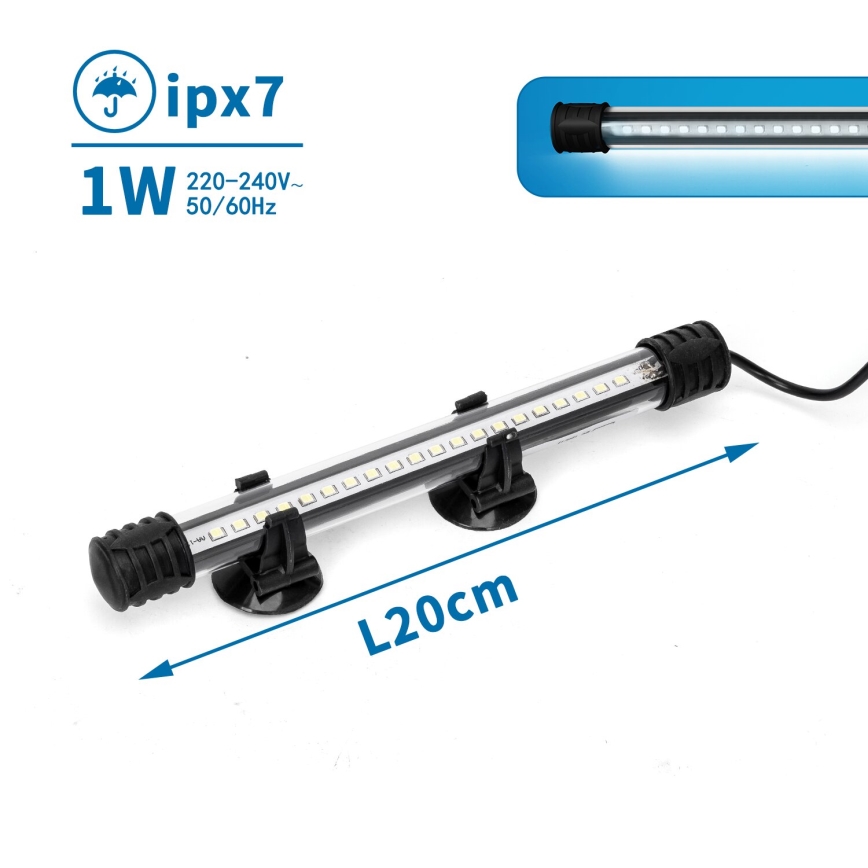 Nobleza - LED Oświetlenie akwarium LED/1W/230V IPX7 20 cm