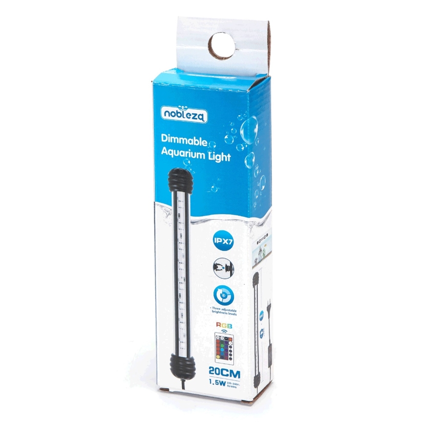 Nobleza - LED RGB Oświetlenie akwarium LED/1,5W/230V IPX7 + pilot zdalnego sterowania
