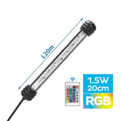 Nobleza - LED RGB Oświetlenie akwarium LED/1,5W/230V IPX7 + pilot zdalnego sterowania