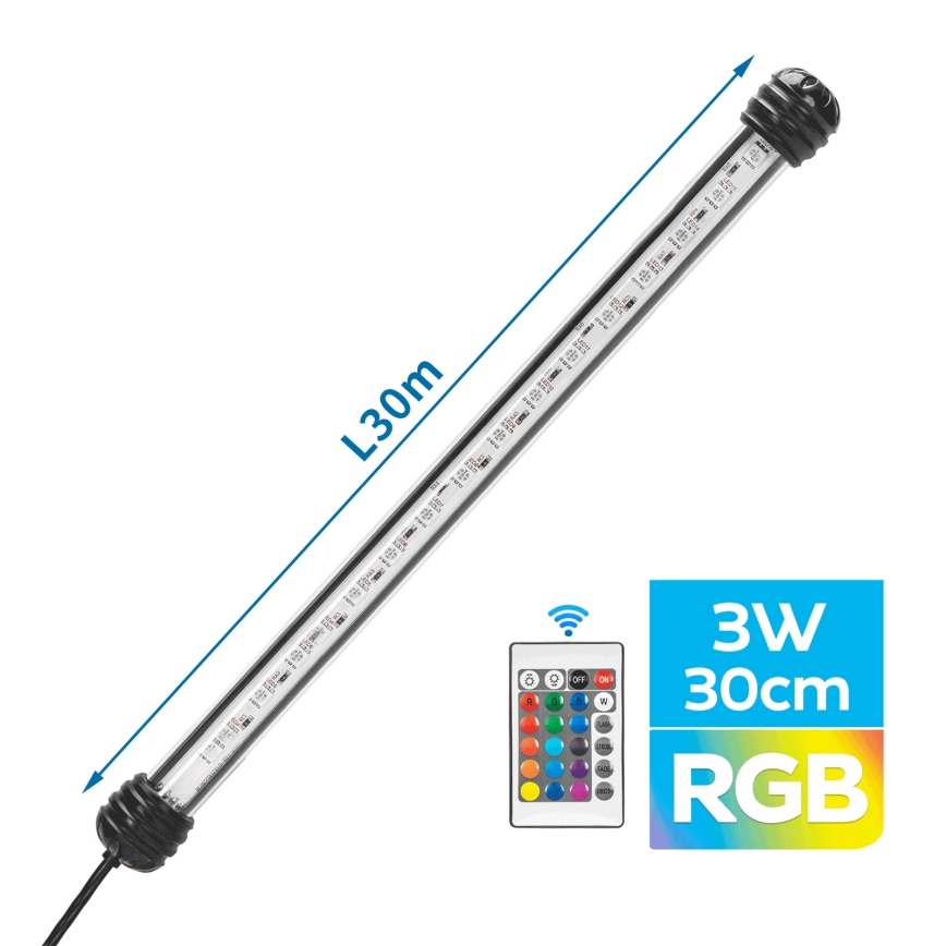 Nobleza - LED RGB Oświetlenie akwarium LED/3W/230V IPX7 + pilot zdalnego sterowania