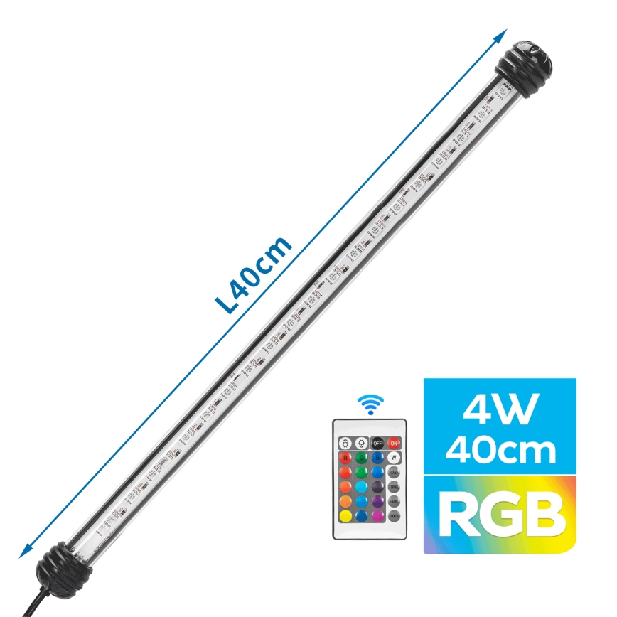 Nobleza - LED RGB Oświetlenie akwarium LED/4W/230V IPX7 + pilot zdalnego sterowania