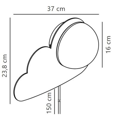 Nordlux - Kinkiet dziecięcy SKYKU CLOUD 1xE14/25W/230V chmura