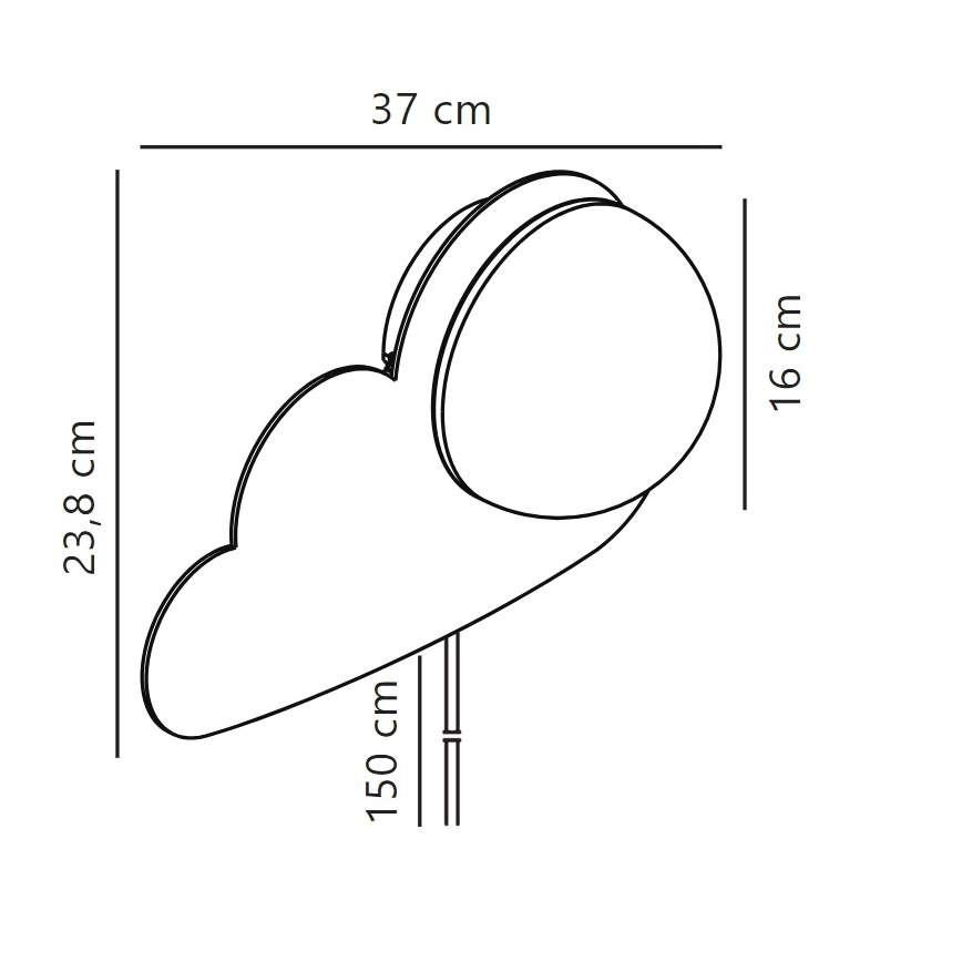 Nordlux - Kinkiet dziecięcy SKYKU CLOUD 1xE14/25W/230V chmura