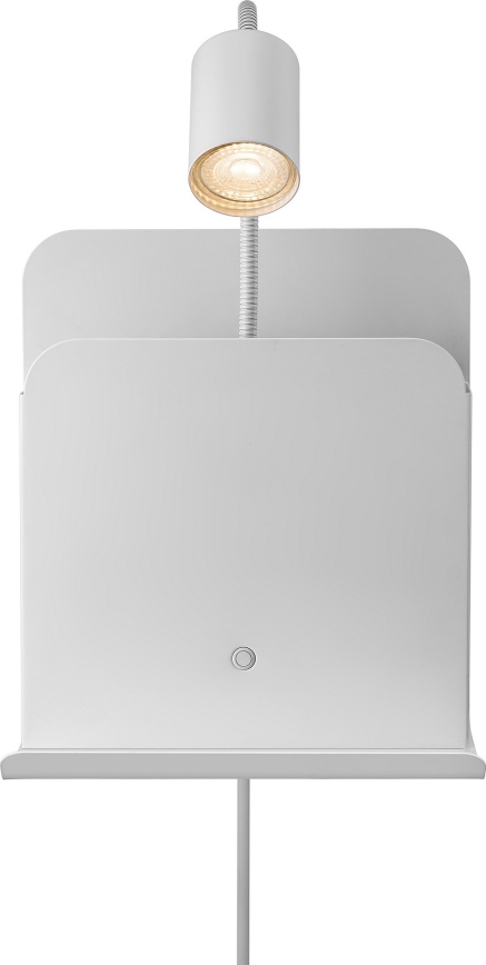 Nordlux - Kinkiet punktowy z półką i USB ROOMI 1xGU10/8W/230V biały