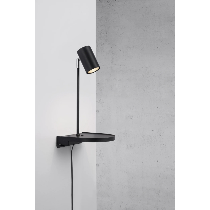 Nordlux - Kinkiet z półką CODY 1xGU10/15W/230V czarny