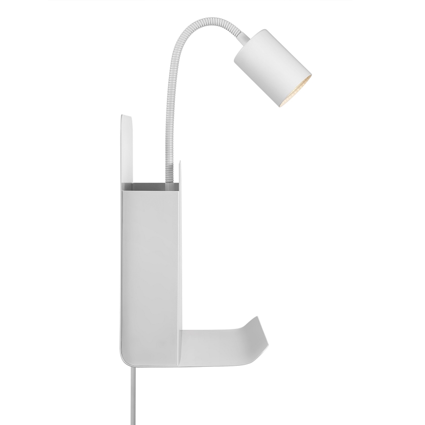 Nordlux - Kinkiet punktowy z półką i USB ROOMI 1xGU10/8W/230V biały