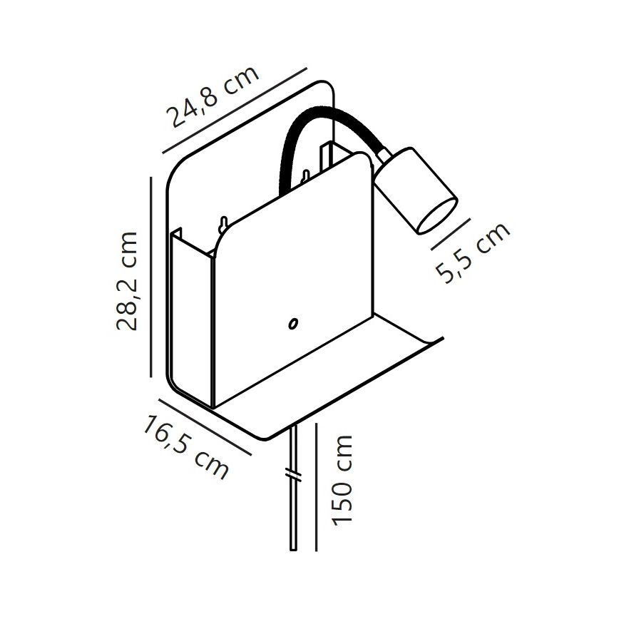 Nordlux - Kinkiet punktowy z półką i USB ROOMI 1xGU10/8W/230V biały