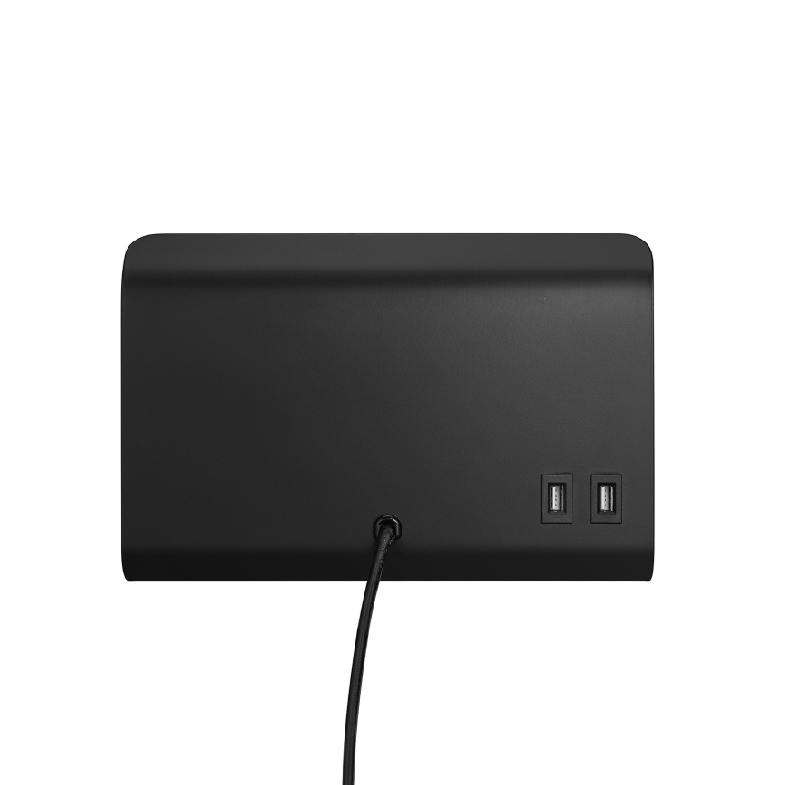 Nordlux - Kinkiet punktowy z półką i USB ROOMI 1xGU10/8W/230V czarny