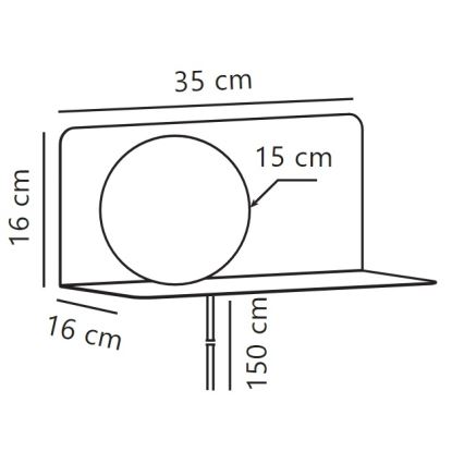Nordlux - Kinkiet z półką LILIBETH 1xE14/25W/230V czarny
