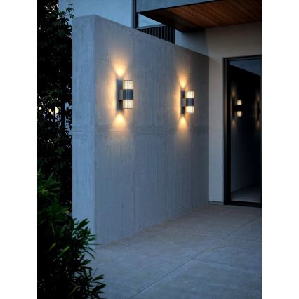 Nordlux - Kinkiet zewnętrzny ALUDRA 2xE27/15W/230V IP54 antracyt