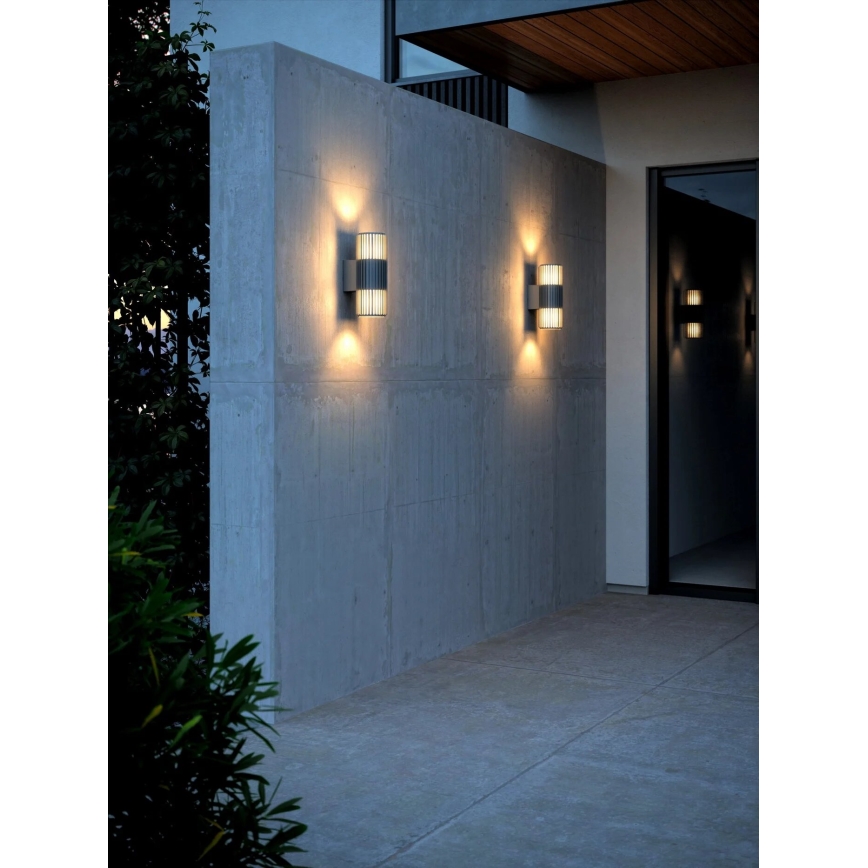 Nordlux - Kinkiet zewnętrzny ALUDRA 2xE27/15W/230V IP54 antracyt